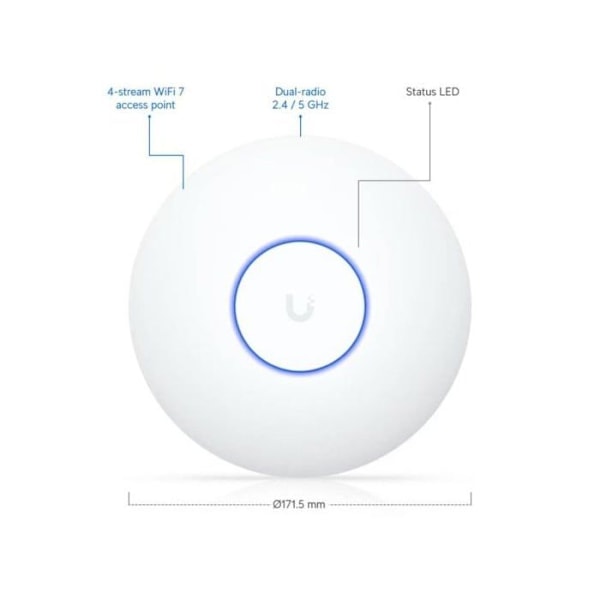Ubiquiti U7 Lite WiFi 7 Adgangspunkt med 4 Rumlig Strømme og 2.5GbE PoE Opadgående Forbindelse