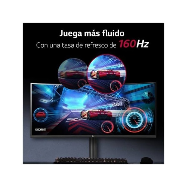 SKÆRM LG 34" Sort 34WP65CP-B gaming 160Hz 21:9 UWQHD 5ms 3440x1440 300cd/m2 2xHDMI DisplayPort VA HDR10 AMD FreeSync™ Premium. Inkl.