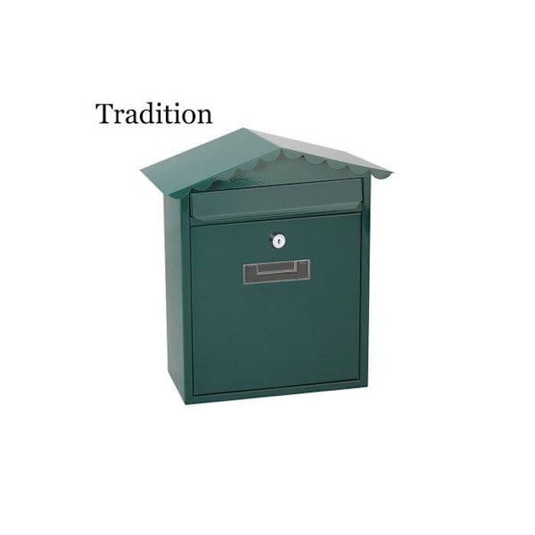 Grön Tradition modell stål brevlåda - GENERIC - Enkelsidig - Väggmonterad Grön
