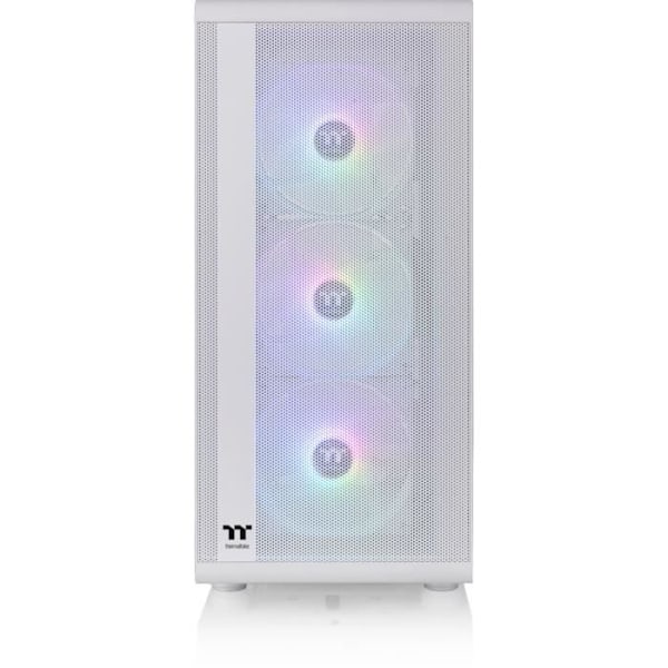 Mid Tower PC-kotelo ilman virtalähdettä - THERMALTAKE S200 TG ARGB (valkoinen) - ATX/Micro ATX - 3x120mm A-RGB - USB 3.0/2.0 - Karkaistu lasi