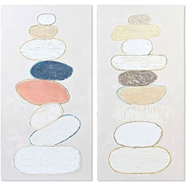 Maleri - DKD HOME DECOR - Sten - 60 x 3,8 x 120 cm - Skandinavisk - 2 stk.