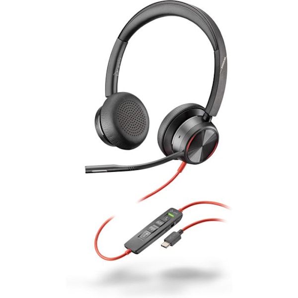 HP Poly Blackwire 8225 stereo USB-C kuulokkeet + USB-C/A-sovitin