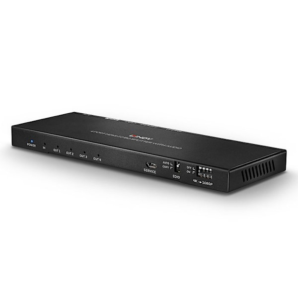 HDMI-splitter - LINDY - 38231 - 4 porte - 4096 x 2160 pixels - Sort.