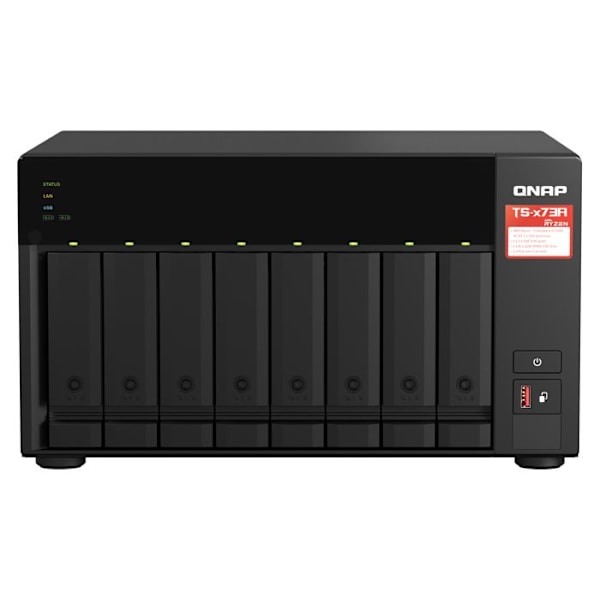 Lagerserver (NAS) - QNAP - TS-873A-8G - 2,5 GbE AMD Ryzen quad-core Sort
