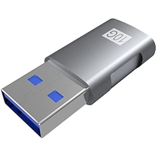 AISENS - A108-0655 - Mini USB 3.2 Gen2 10G 3A adapter, type USB-C/H-A/M, grå