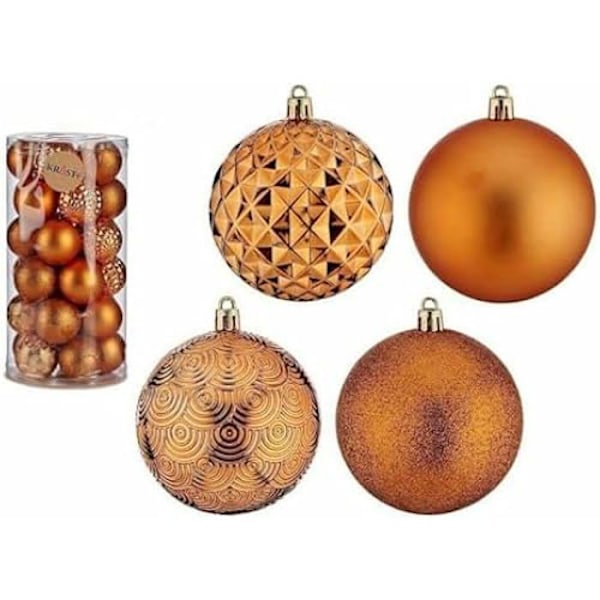 Julgranskulor - Ej specificerat - Set om 4 - Orange PVC - 8 cm - Juldekoration Orange