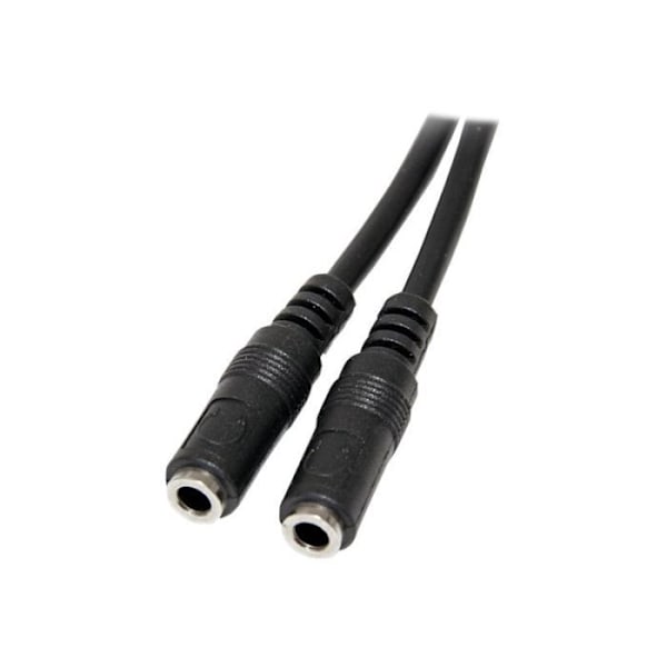 Slim stereojakohjainkaapeli - STARTECH - Uros 3,5 mm kahteen naarasliittimeen - Musta - 20 cm