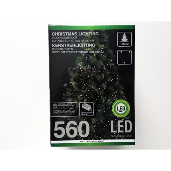 Lysende guirlande - NO NAME - 560 LED - Kold hvid - 1400cm - 8 lysmønstre Blanco Frío