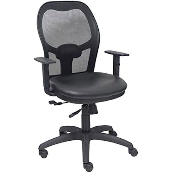 Kontorsstol - PIQUERAS Y CRESPO - Jorquera - Svart konstläder - Ergonomiskt ryggstöd - Justerbara armstöd Svart