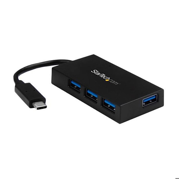 USB 3.0 - STARTECH - 4-porttinen - USB-C 4x USB-A - Mukana virta-adapteri - Kompakti