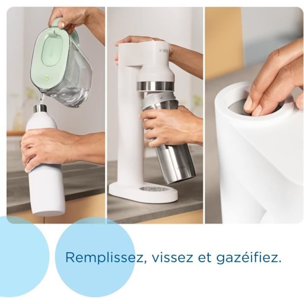 BRITA-soodakone - SodaTRIO Valkoinen - 1 Pullo 1L ja 1 CO2-sylinteri mukana