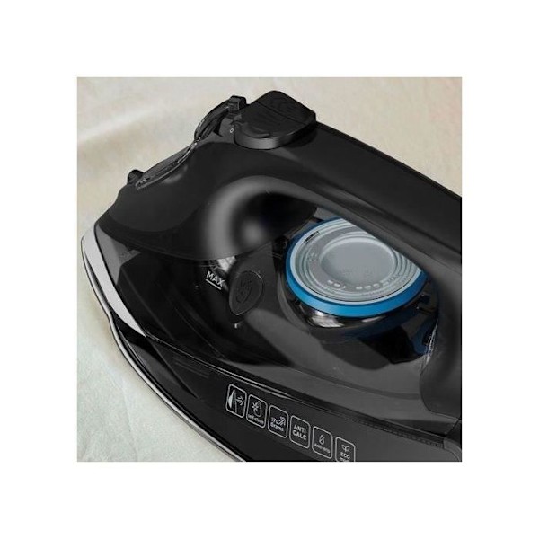 BLACK & DECKER - Strygejern - 2800W - 45gr/mn - damptryk 170gr/mn - blå/sort - BXIR2805E Svart