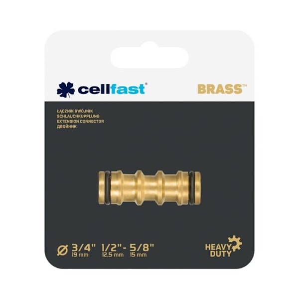 Kaksoismessinkiliitin 52-840 CELLFAST BRASS 1/2" tai 3/4"