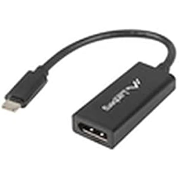 LANBERG AD-UC-DP-01 adapter USB type C hanstik til hunskærm 15 cm sort farve
