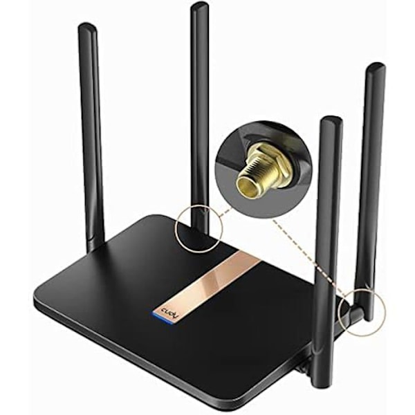 Modem router 4G LTE - CUDY - AC1200 - Wi-Fi mesh 1200 Mbps - Aftagelige antenner - VPN-understøttelse Sort