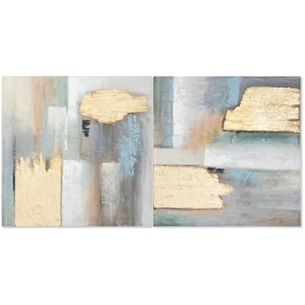 Maalaus - HOME ESPRIT - Moderni abstrakti - 80 x 80 cm - Monivärinen - Seinäkoristelu mångfärgad