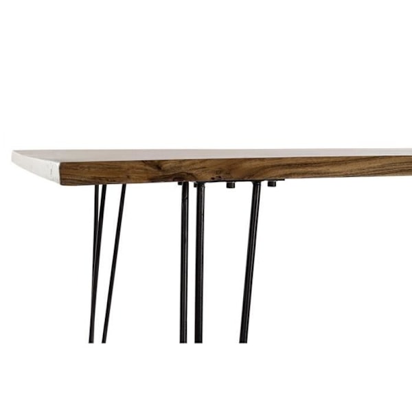 spisebord 180 x 87 x 76 cm sort metal brunt akacietræ