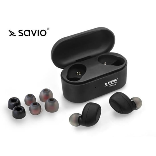 Langattomat kuulokkeet - SAVIO - TWS-04 - Grafiitti musta - In-ear - Aktiivinen melunvaimennus sort, grafit