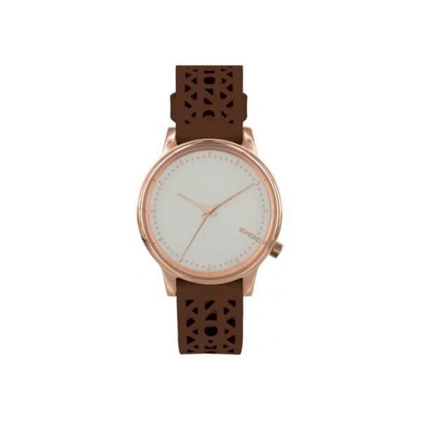 Klocka - Komono - ESTELLE CUTOUT - Äkta läder - Roséguld - 36mm - Dam Brun, Guld, Rosa, Pärlvit