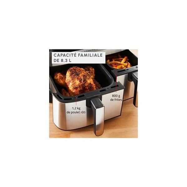 Moulinex Dual Easy Fry & Grill Inox - Luftfritös & grill - 2 lådor - EZ905D20 Rostfritt stål