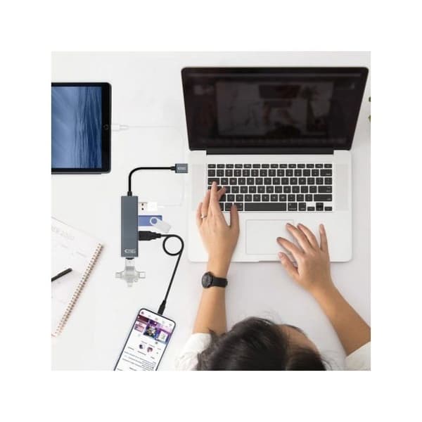 USB-hub 4 portar - NANOCABLE - 10.16.4402 - USB 3.0 - Grå - Enkel installation