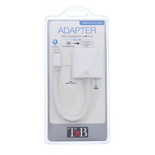 Mini Display Port - VGA - T'nB - MIDPVGA - Valkoinen - 1080p - Plug & Play adaptorin