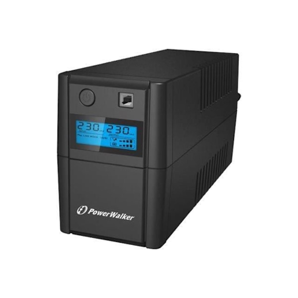 PowerWalker VI 650SE LCD UPS AC 230 V 360 Watt 650 VA 7 Ah USB ulostuloliittimet: 2 musta