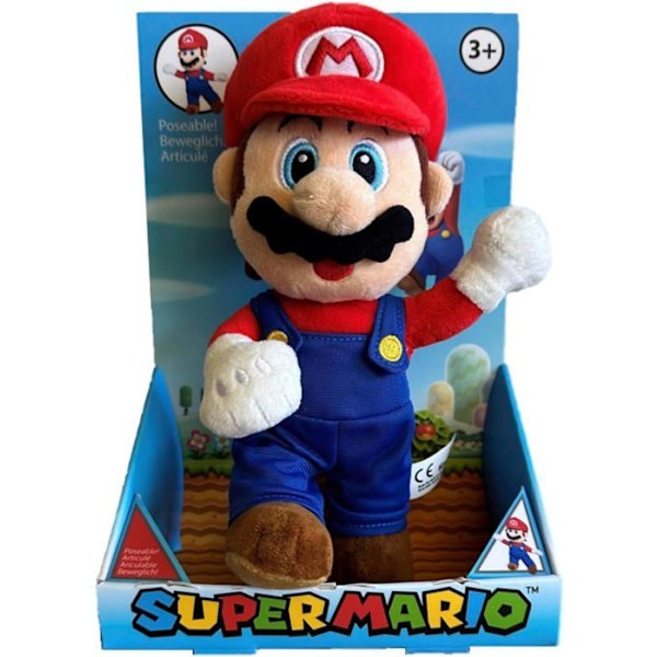 Pehmolelu - Nintendo - Super Mario - 25 cm - Liikkuva - Punainen Flerfärgad