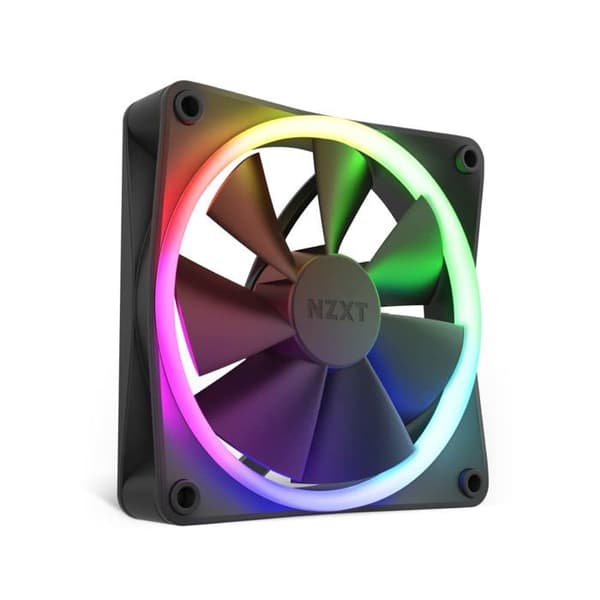 RGB ventilator - NZXT - RF-R12SF-B1 - 120 mm - Hvid - Stille køling Sort