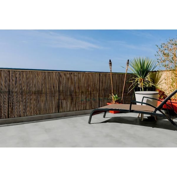Syntetisk stok imiteret naturflet "Fency Wick" - 1 x 3 m - Brun