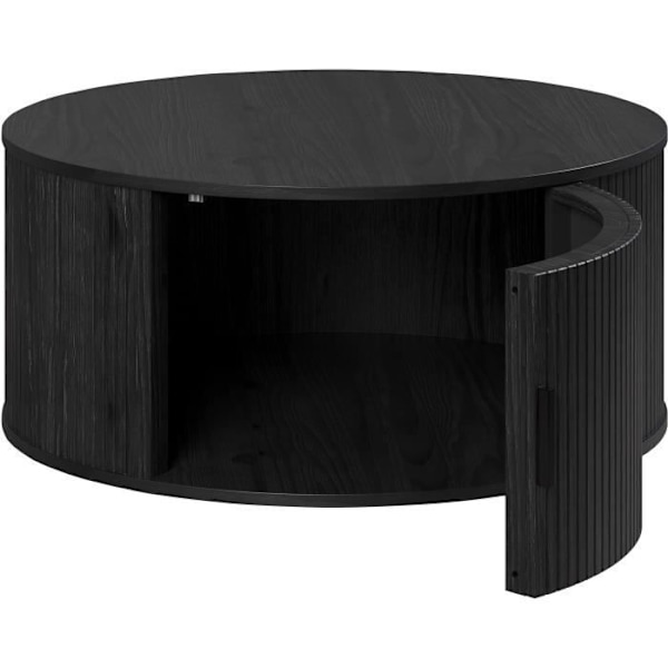 "Bordbord - Rund - I MDF - Sort - Essentiel - Diameter 80 cm Højde 36 cm - RONIN" grå ek