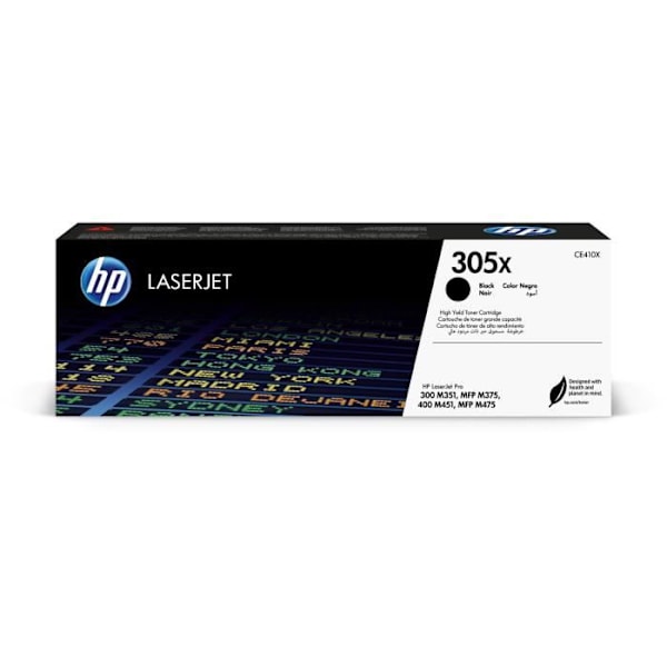 HP 305X sort ægte tonerpatron til LaserJet Pro 300/400 printere - 4000 siders kapacitet