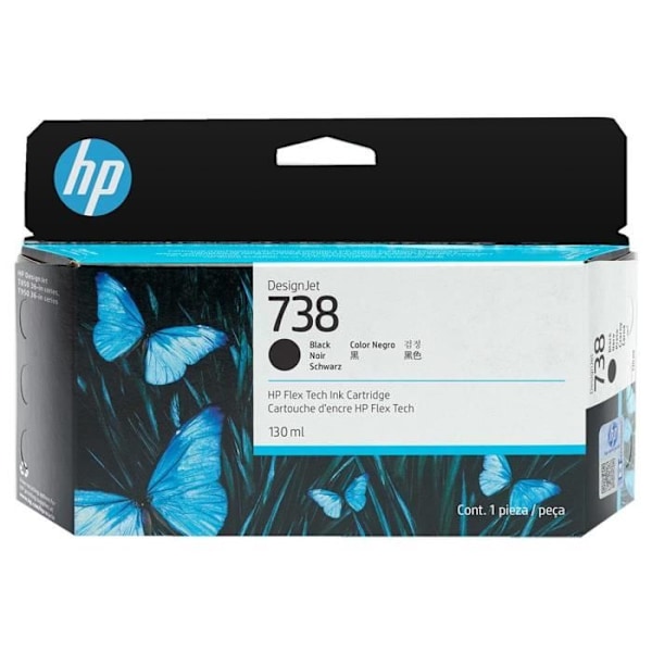 HP Muste/ 738 130-ml Musta Desig