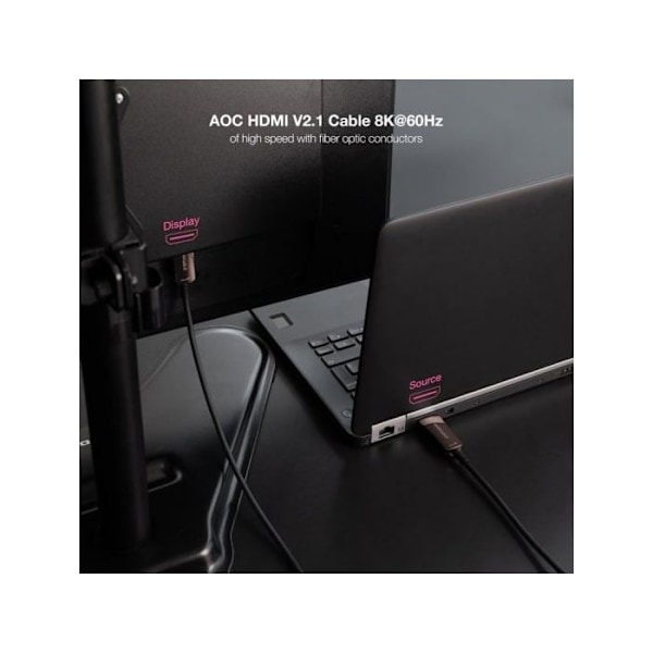 Nanocable Kaapeli HDMI 2.1 AOC 8K Uros/Uros 50m Musta