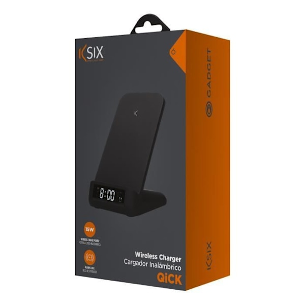 Trådløs oplader - KSIX - QC 15W - Kompatibel med alle smartphones - Minimalistisk design - Integreret ventilator Svart