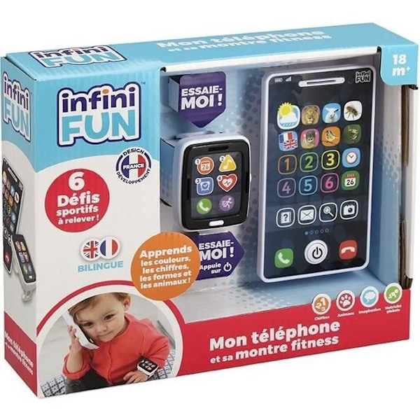 Telefon og Ur - KD - Min Telefon og dens Fitness Ur - Realistisk efterligning til de små Vit