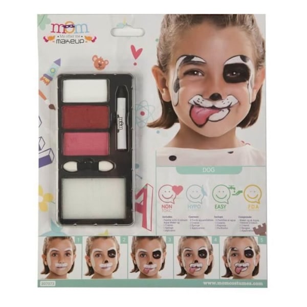 Hundemake-up sæt - Ikke specificeret - Dalmatiner - Palette med 3 akvareller - Blyant - Svamp