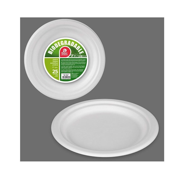 25 BIANDE 18CM BIODEGRADABLE - HVID - FESTSERVIS Hvid