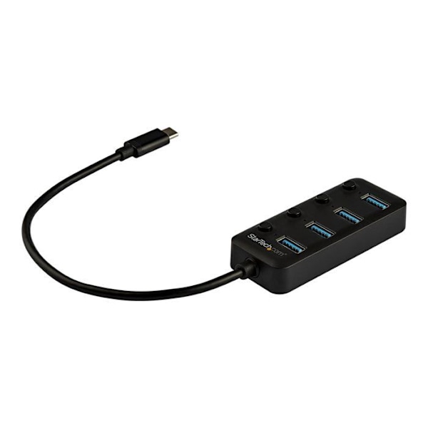 USB 3.0 Type-C - StarTech - 4 Ports - Kytkimet Virta/Pois - UASP-tuki - Musta