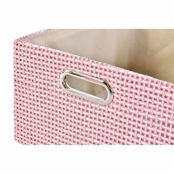 Förvaringskorg polyester DKD Home Decor 40,5x27,5x18 cm (x2) rosalila