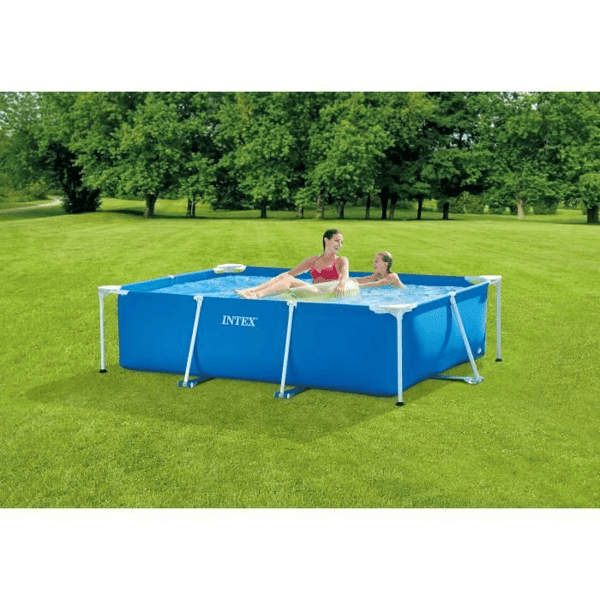 INTEX rörformad ovanjordspool - Metallram - 220 x 150 x 60 cm - Rektangulär - 28270NP