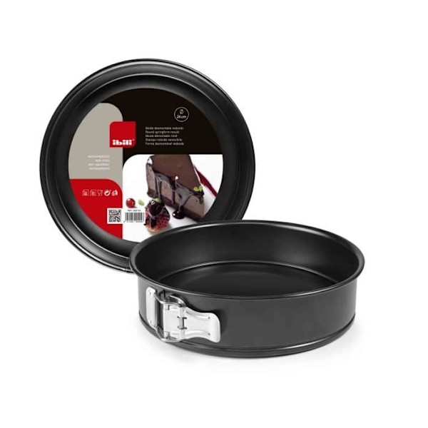 Aftagelig Form - Ibili - 820118 - Stål - 18 cm - Non-stick Svart