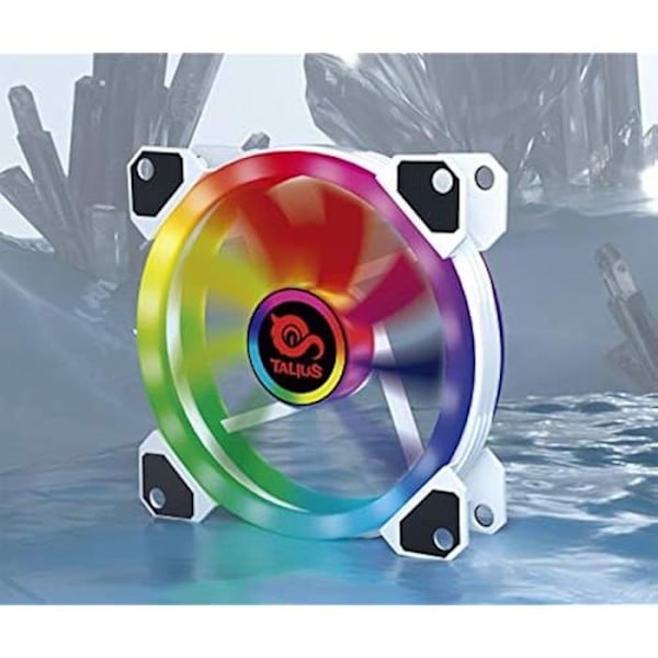 Talius Iris Spectrum 12 cm RGB blæser (tilgængelig i to farver) (hvid) Sort, Hvid
