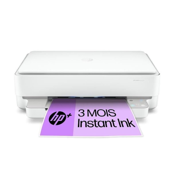 HP Envy 6022e Alt-i-én-printer - Farve blæk - Kopi Scan - Ideel til familien - 3 måneder af Instant ink inkluderet med HP+