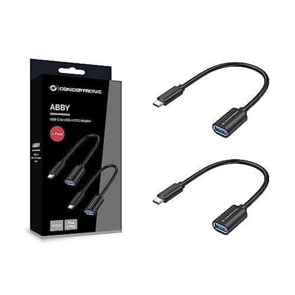 CONCEPTRONIC ABBY11B SARJA 2 USB-C-USB-A OTG-SOVITIN 20 CM