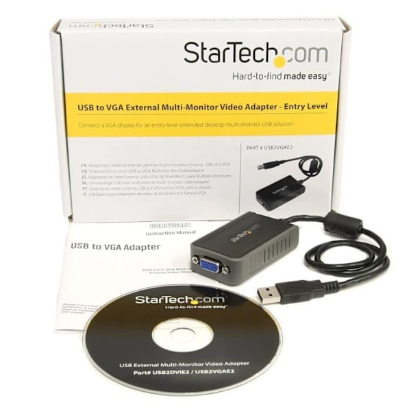 Ulkoapätevideoadapteri - StarTech - USB - VGA - Musta - Näytön laajennus - Näytön peilikuva