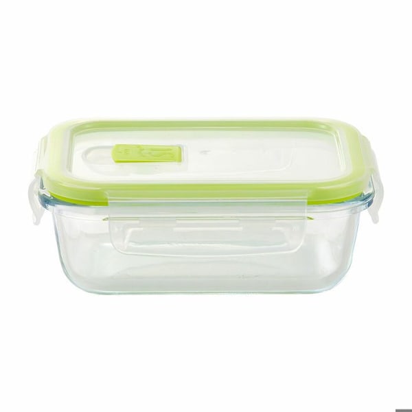 Madkasse - San Ignacio - 370 ml - Borosilikatglas - Lufttæt - Stabelbar Grön