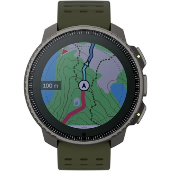 GPS-urheilukello - KORKEUSMITTARI - SUUNTO - PYSTY TITANIUM SOLAR FOREST Näytön halkaisija 49 mm svart och grönt