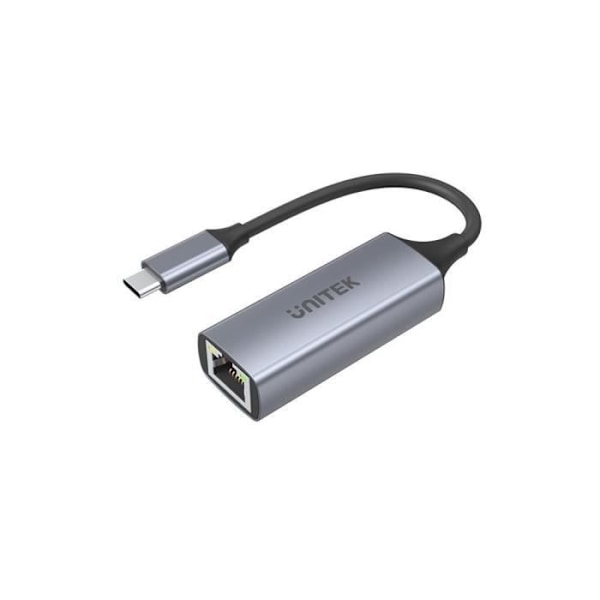 USB C - RJ-45-adapteri UNITEK U1312A - Harmaa - Alumiinikosketimet Harmaa