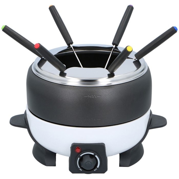 Sähköinen fondue-setti - ALPINA - Deluxe Cook - 800W - 2L Non-stick Caquelon - 6 ruostumatonta terästä haarukkaa Svart